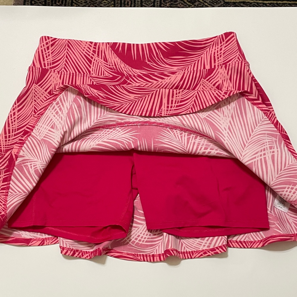 TOMMY BAHAMA Pink Palm Print Golf Pickleball Flounce Hem Activewear Skort Med - Picture 3 of 9
